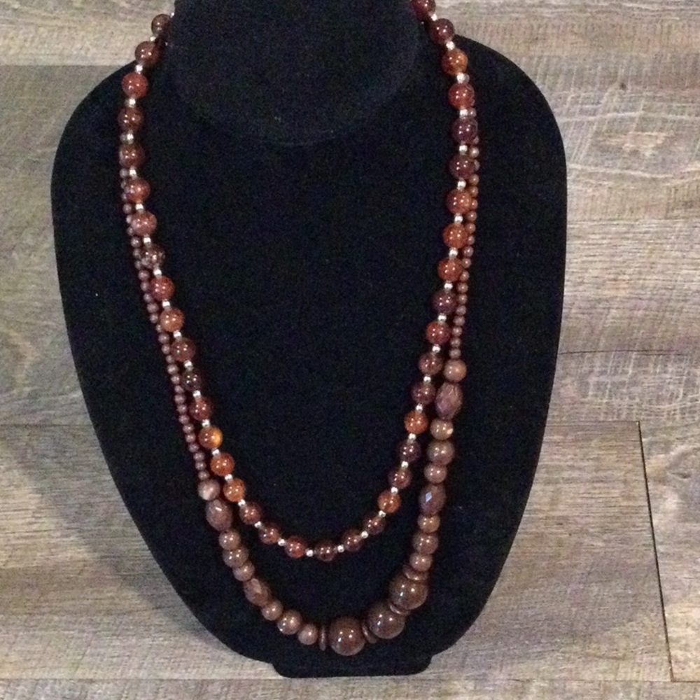 Chic Brown Beaded Necklaces